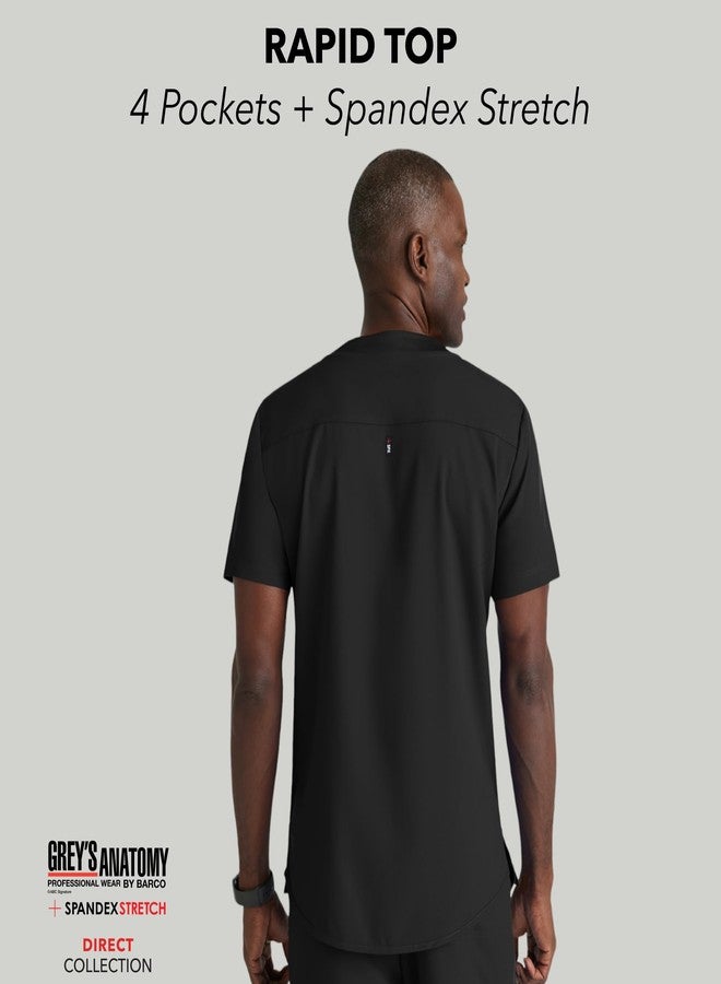 باركو قميص باركو غريز أناتومي سباندكس مطاطي سريع التنظيف للرجال - أسود، قميص بياقة على شكل حرف V بأربعة جيوب مصنوع من قماش سباندكس مطاطي مقاوم للتجاعيد والأوساخ - مقاس متوسط، قصة عادية - Image 2